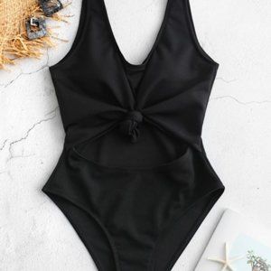 *SOLD* Ribbed Knotted Cut Out Swimsuit